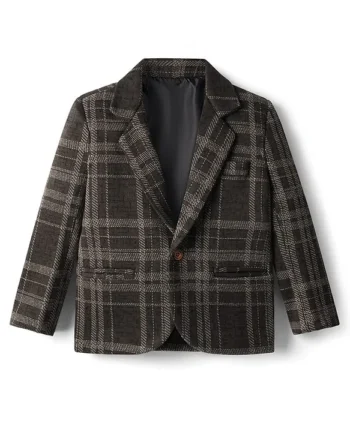 Rikidoos Full Sleeves Checked Blazer - Mehandi
