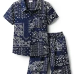 Babyhug Rayon Woven Half Sleeves Printed Shirt & Shorts Co-Ord Set - Navy Blue