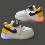FEETWELL SHOES Colour Blocked With Velcro Closure LED Shoes - Yellow