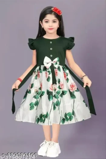 Trendy Printed Dresses and Frocks for Girls"Stylish Girls' Dress and Frock Collection