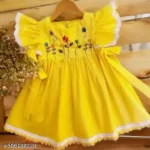 Sunshine Yellow Embroidered Baby Frock