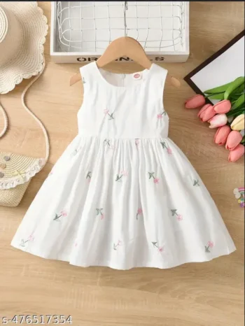 Baby Girls Vest Dress Children Embroidered Flower Dress