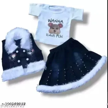 Baby girl kids stylish denim Clothing set