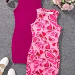 Girl 2pcs Sleeveless Dress Set With Round Neck