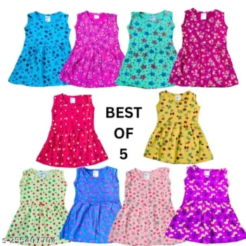 BABIES COTTON FROCKS AND DRESSES [PACK OF 5]