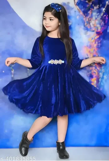 Tinkle Fancy Flowsome Girls Velvet Party Dress