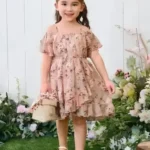 Partywear Graceful Multicolor Off Shoulder Chiffon Girls Frocks & Dresses (Sizes: 0-10 Years)