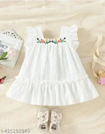 BABY GIRL FLOWER EMBROIDERY FROCK & DRESSE
